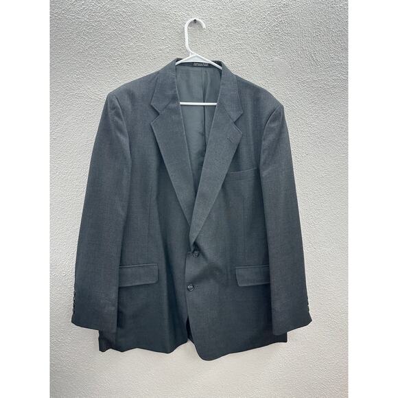 Executive Collection Mens Suit Coat Size 46R Gray Two Button Up Single Breasted - Picture 1 of 13